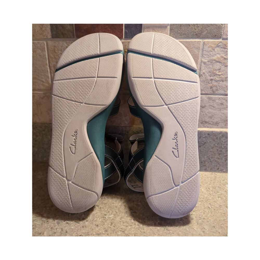 Clarks Adjustable Sport Sandals Tresca Trace Multi Strap Teal Women's Size 6 - Picture 6 of 7